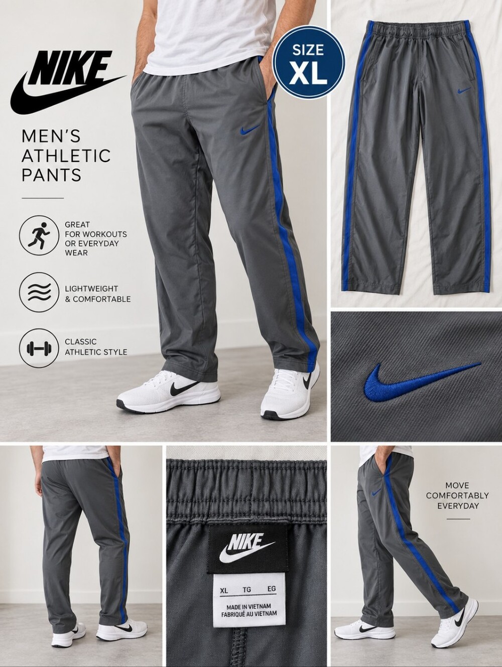 Nike men's size XL grey athletic pants #W04